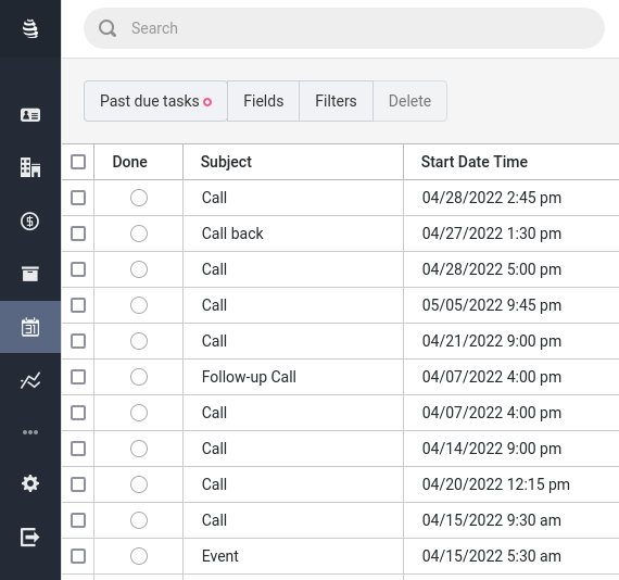 Past due tasks