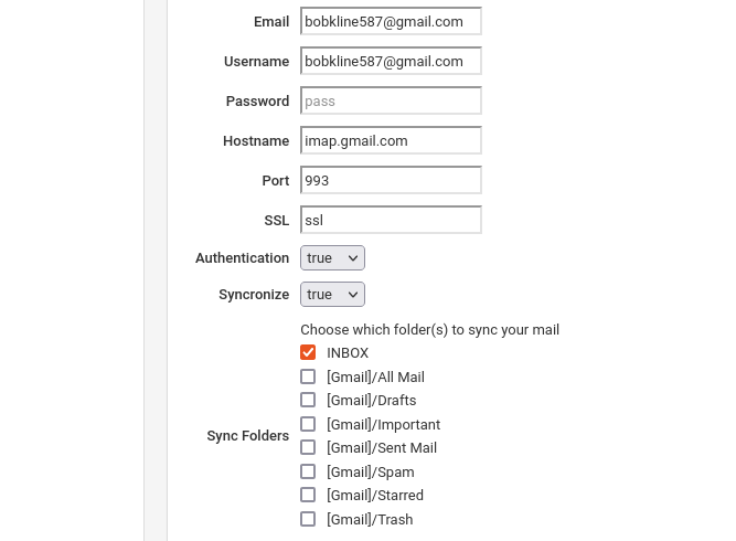 Two-way email sync